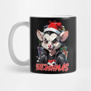 Crazy trashmas, opossum, Christmas Mug